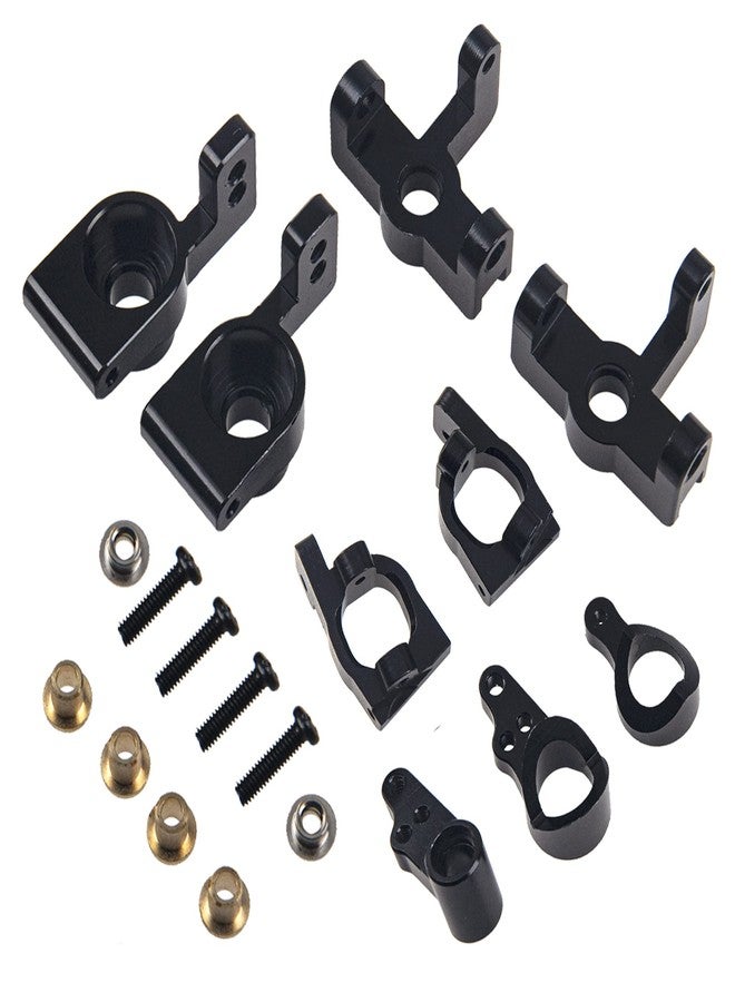 Share Goo ShareGoo RC Steering Knuckle Kit Hub Carrier C Hub Carriers Rear Axle Carrier Compatible with WLtoys 144001 1/14 RC Car Buggy Upgrade Parts,Black - Image 1